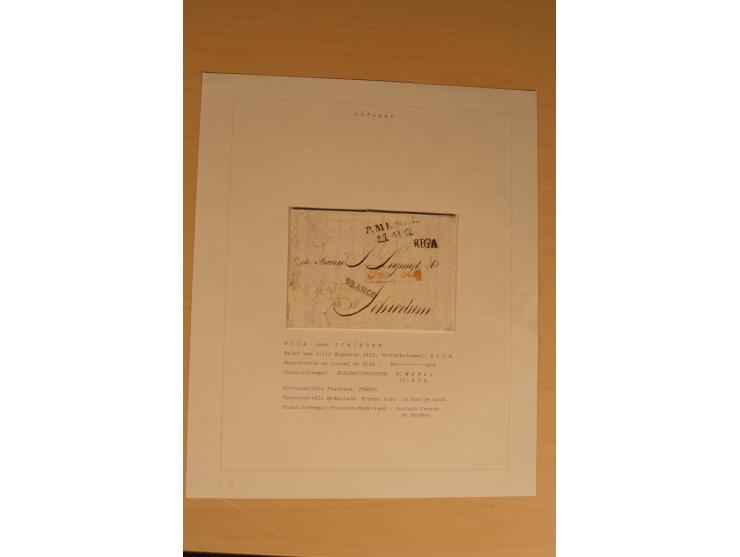 1762/1917, Die Postverbindungen von und nach Riga, Sammlung mit Briefen, Karten und Ganzsachen, dabei die Stempel Rigas ab 17