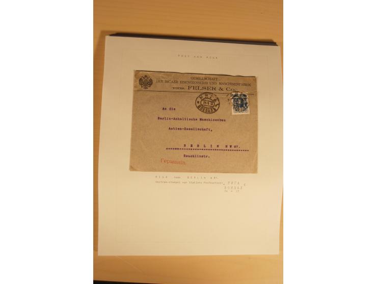 1762/1917, Die Postverbindungen von und nach Riga, Sammlung mit Briefen, Karten und Ganzsachen, dabei die Stempel Rigas ab 17