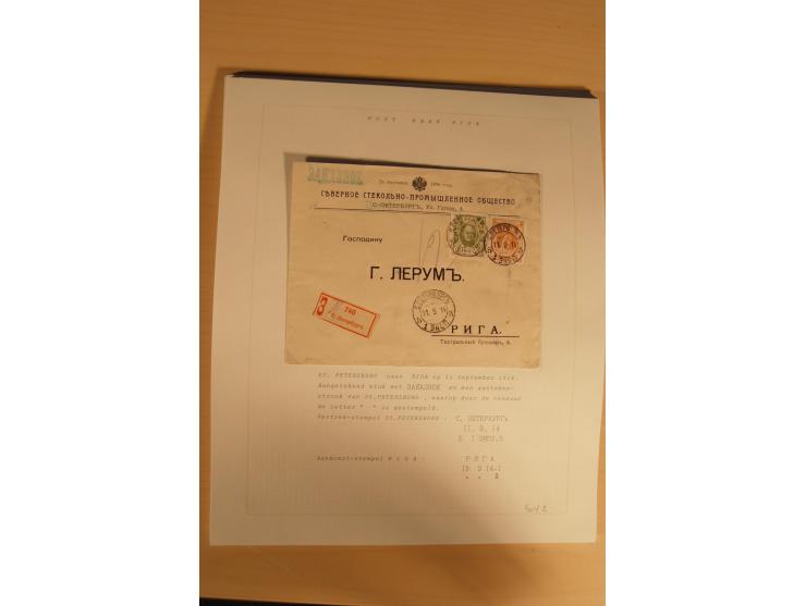 1762/1917, Die Postverbindungen von und nach Riga, Sammlung mit Briefen, Karten und Ganzsachen, dabei die Stempel Rigas ab 17