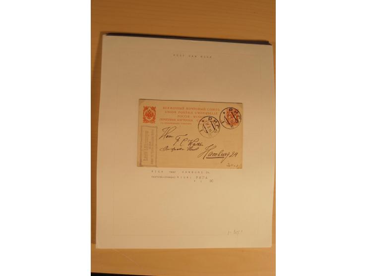 1762/1917, Die Postverbindungen von und nach Riga, Sammlung mit Briefen, Karten und Ganzsachen, dabei die Stempel Rigas ab 17