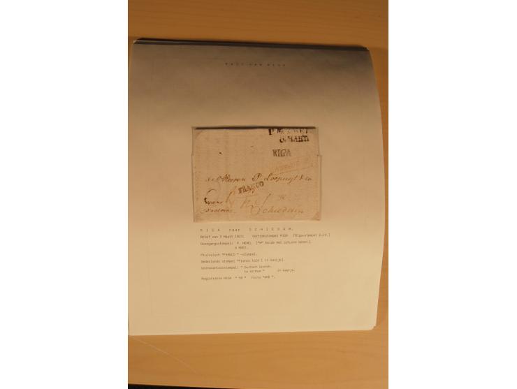 1762/1917, Die Postverbindungen von und nach Riga, Sammlung mit Briefen, Karten und Ganzsachen, dabei die Stempel Rigas ab 17