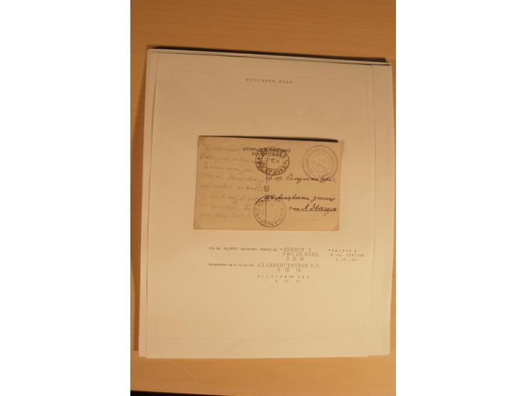 1762/1917, Die Postverbindungen von und nach Riga, Sammlung mit Briefen, Karten und Ganzsachen, dabei die Stempel Rigas ab 17