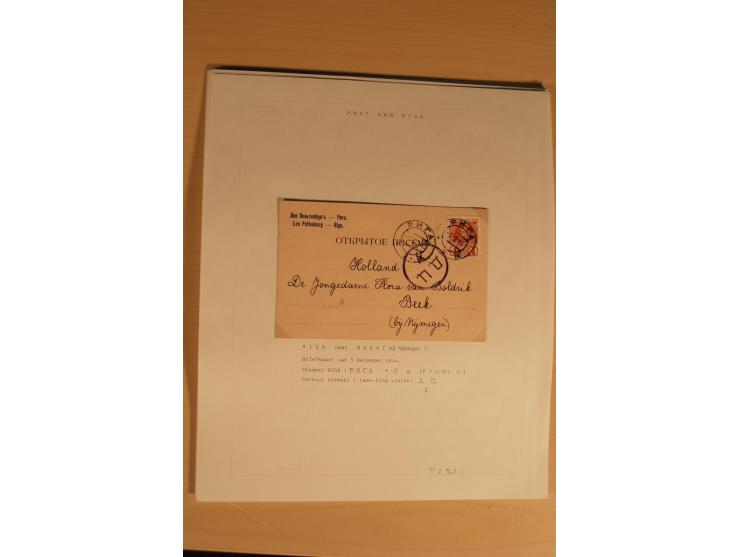 1762/1917, Die Postverbindungen von und nach Riga, Sammlung mit Briefen, Karten und Ganzsachen, dabei die Stempel Rigas ab 17