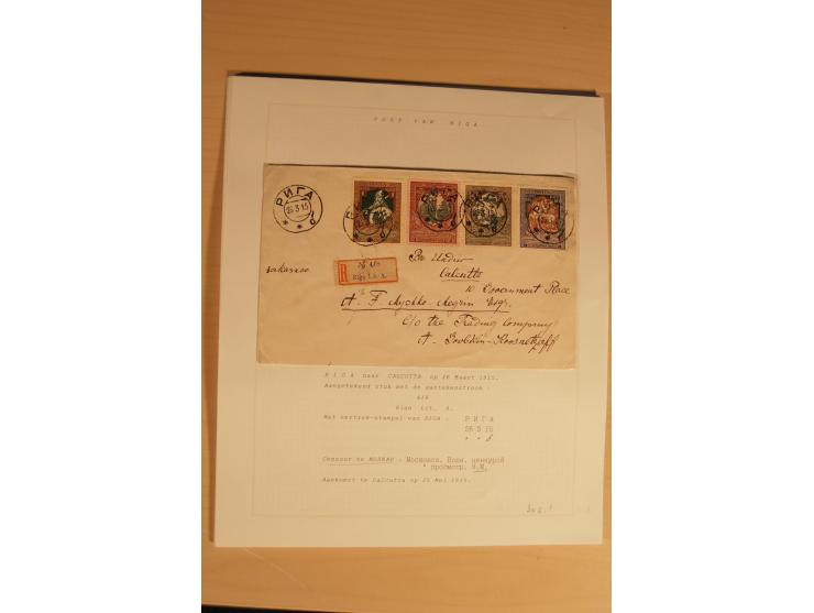 1762/1917, Die Postverbindungen von und nach Riga, Sammlung mit Briefen, Karten und Ganzsachen, dabei die Stempel Rigas ab 17