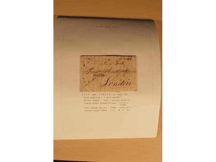 1762/1917, Die Postverbindungen von und nach Riga, Sammlung mit Briefen, Karten und Ganzsachen, dabei die Stempel Rigas ab 17