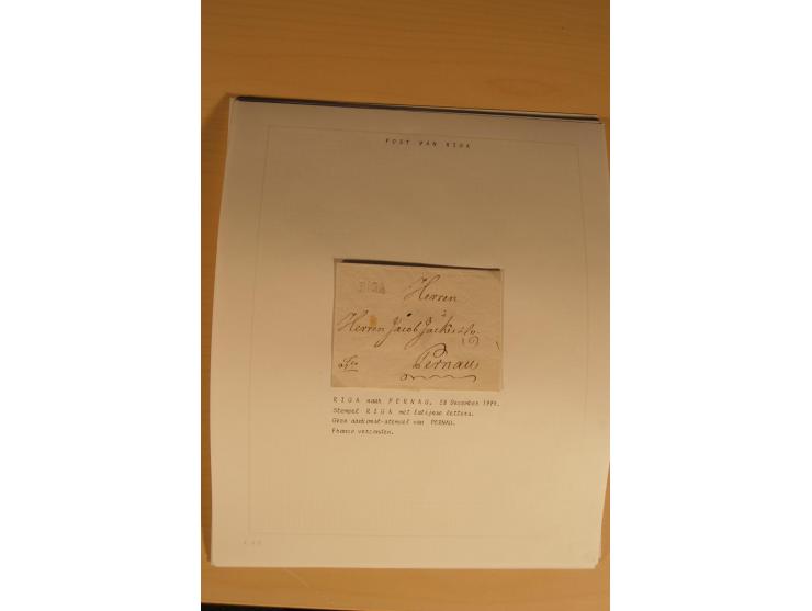 1762/1917, Die Postverbindungen von und nach Riga, Sammlung mit Briefen, Karten und Ganzsachen, dabei die Stempel Rigas ab 17