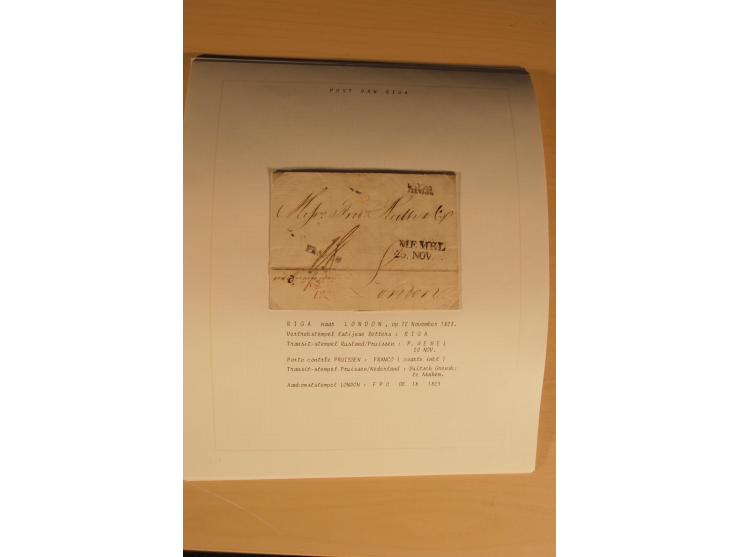 1762/1917, Die Postverbindungen von und nach Riga, Sammlung mit Briefen, Karten und Ganzsachen, dabei die Stempel Rigas ab 17