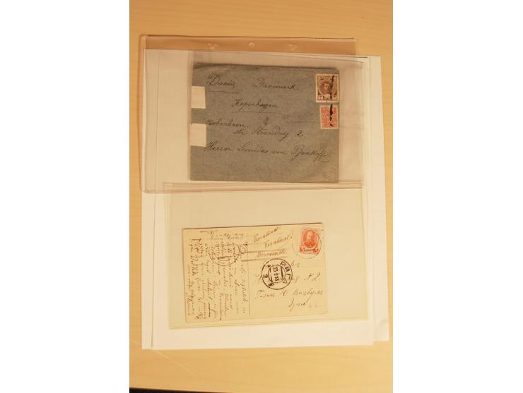 1762/1917, Die Postverbindungen von und nach Riga, Sammlung mit Briefen, Karten und Ganzsachen, dabei die Stempel Rigas ab 17