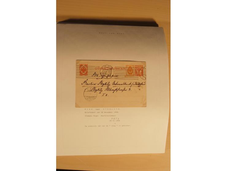 1762/1917, Die Postverbindungen von und nach Riga, Sammlung mit Briefen, Karten und Ganzsachen, dabei die Stempel Rigas ab 17