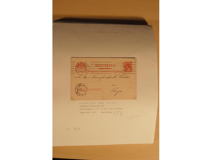 1762/1917, Die Postverbindungen von und nach Riga, Sammlung mit Briefen, Karten und Ganzsachen, dabei die Stempel Rigas ab 17