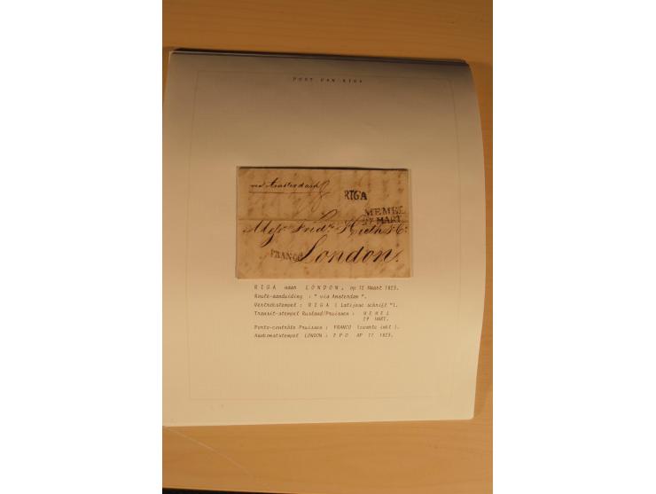 1762/1917, Die Postverbindungen von und nach Riga, Sammlung mit Briefen, Karten und Ganzsachen, dabei die Stempel Rigas ab 17