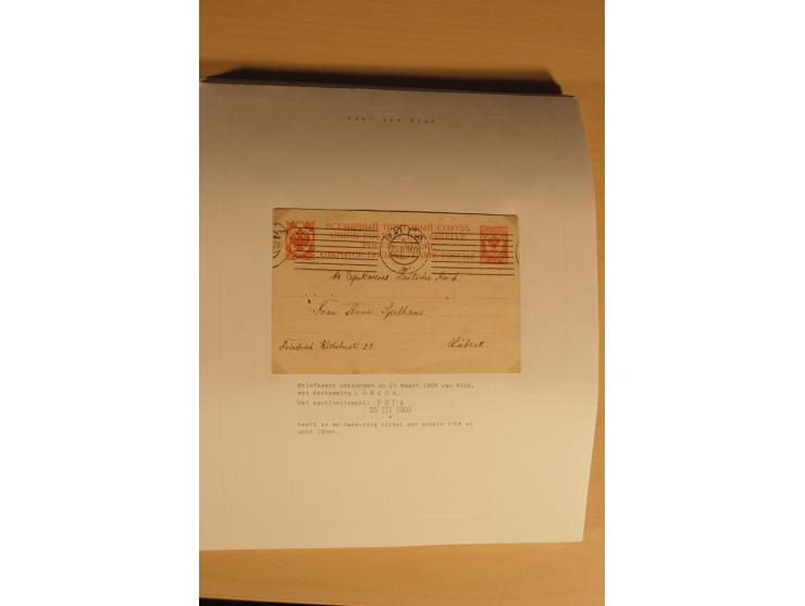 1762/1917, Die Postverbindungen von und nach Riga, Sammlung mit Briefen, Karten und Ganzsachen, dabei die Stempel Rigas ab 17