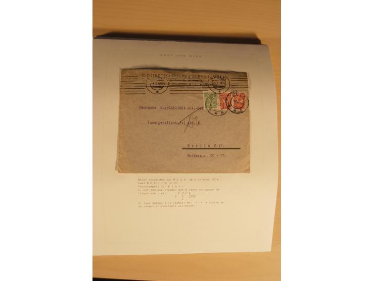1762/1917, Die Postverbindungen von und nach Riga, Sammlung mit Briefen, Karten und Ganzsachen, dabei die Stempel Rigas ab 17