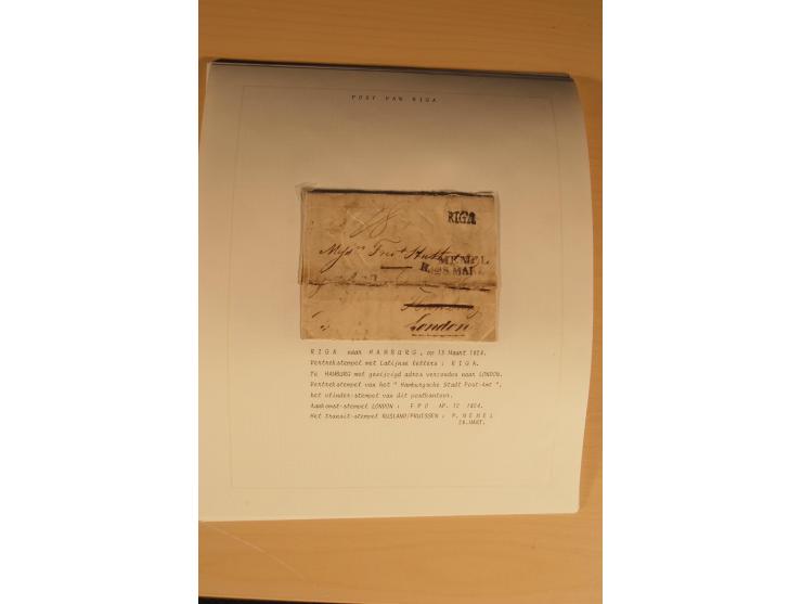 1762/1917, Die Postverbindungen von und nach Riga, Sammlung mit Briefen, Karten und Ganzsachen, dabei die Stempel Rigas ab 17