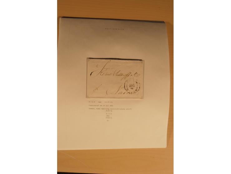 1762/1917, Die Postverbindungen von und nach Riga, Sammlung mit Briefen, Karten und Ganzsachen, dabei die Stempel Rigas ab 17