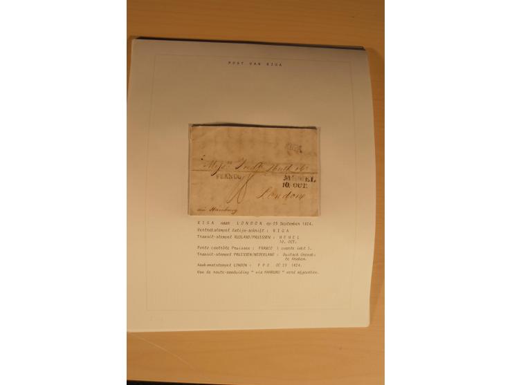 1762/1917, Die Postverbindungen von und nach Riga, Sammlung mit Briefen, Karten und Ganzsachen, dabei die Stempel Rigas ab 17