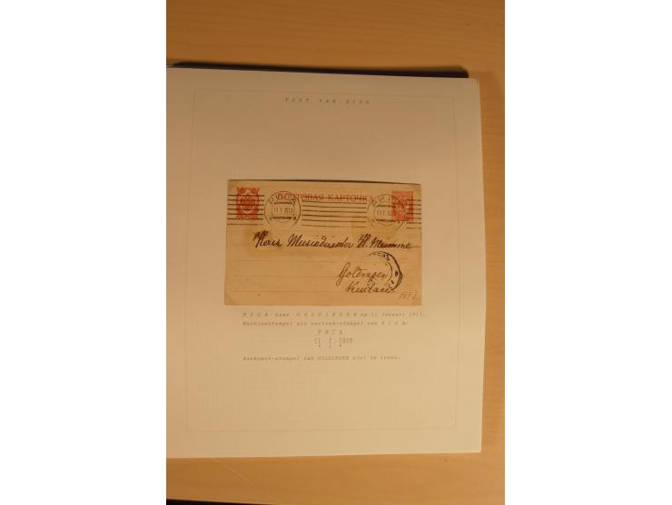 1762/1917, Die Postverbindungen von und nach Riga, Sammlung mit Briefen, Karten und Ganzsachen, dabei die Stempel Rigas ab 17