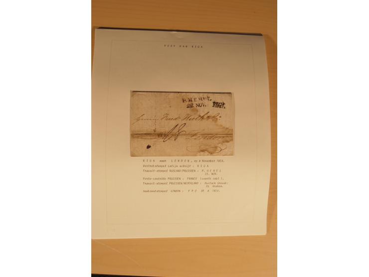 1762/1917, Die Postverbindungen von und nach Riga, Sammlung mit Briefen, Karten und Ganzsachen, dabei die Stempel Rigas ab 17