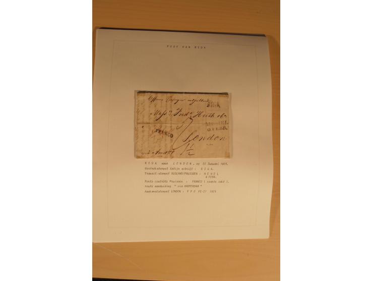 1762/1917, Die Postverbindungen von und nach Riga, Sammlung mit Briefen, Karten und Ganzsachen, dabei die Stempel Rigas ab 17