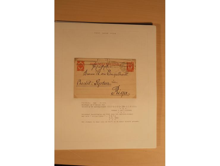 1762/1917, Die Postverbindungen von und nach Riga, Sammlung mit Briefen, Karten und Ganzsachen, dabei die Stempel Rigas ab 17