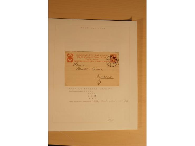 1762/1917, Die Postverbindungen von und nach Riga, Sammlung mit Briefen, Karten und Ganzsachen, dabei die Stempel Rigas ab 17
