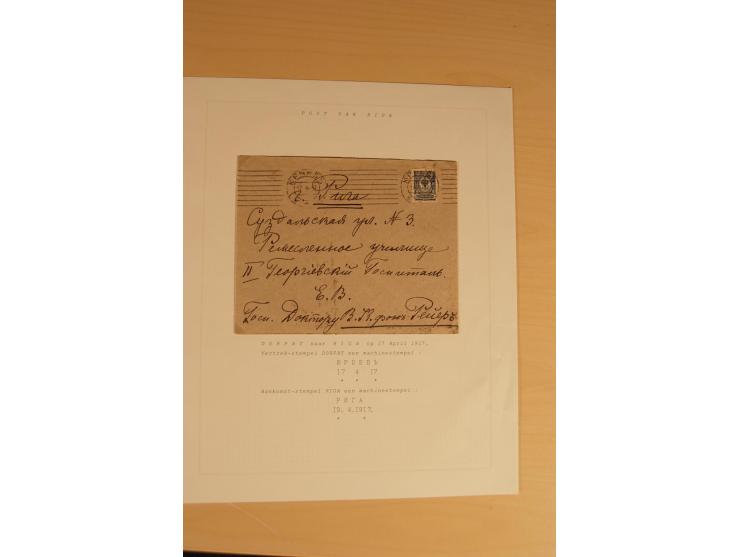 1762/1917, Die Postverbindungen von und nach Riga, Sammlung mit Briefen, Karten und Ganzsachen, dabei die Stempel Rigas ab 17