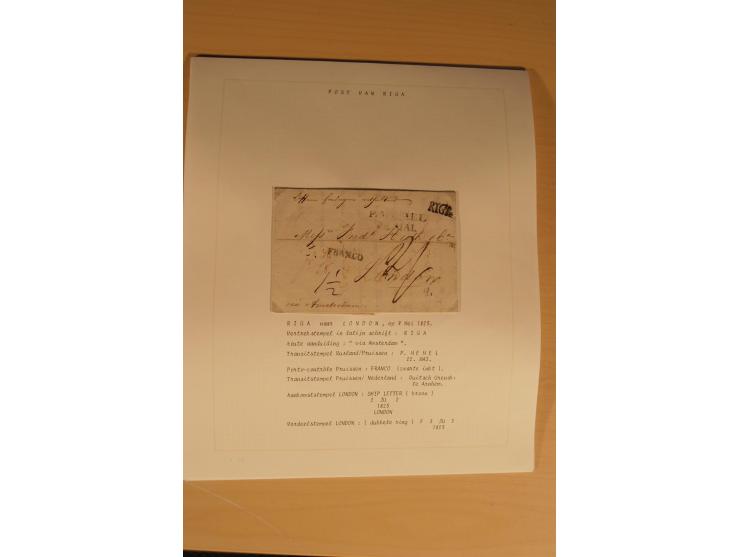 1762/1917, Die Postverbindungen von und nach Riga, Sammlung mit Briefen, Karten und Ganzsachen, dabei die Stempel Rigas ab 17