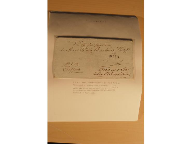 1762/1917, Die Postverbindungen von und nach Riga, Sammlung mit Briefen, Karten und Ganzsachen, dabei die Stempel Rigas ab 17