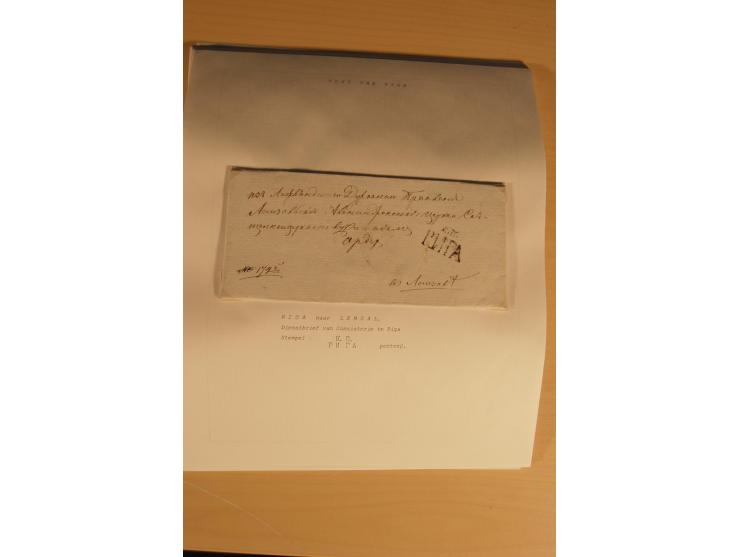 1762/1917, Die Postverbindungen von und nach Riga, Sammlung mit Briefen, Karten und Ganzsachen, dabei die Stempel Rigas ab 17