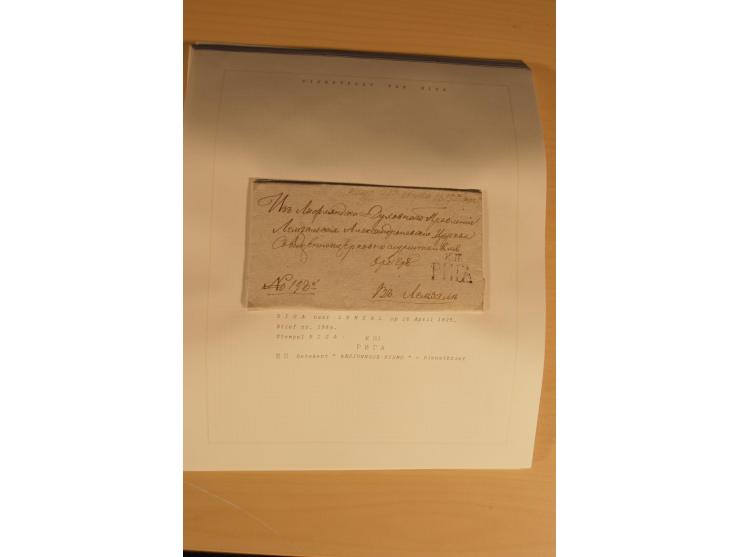 1762/1917, Die Postverbindungen von und nach Riga, Sammlung mit Briefen, Karten und Ganzsachen, dabei die Stempel Rigas ab 17
