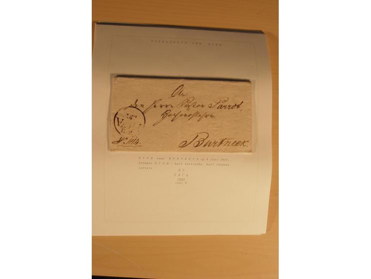 1762/1917, Die Postverbindungen von und nach Riga, Sammlung mit Briefen, Karten und Ganzsachen, dabei die Stempel Rigas ab 17
