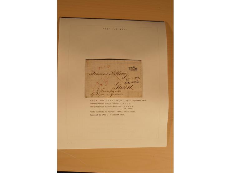 1762/1917, Die Postverbindungen von und nach Riga, Sammlung mit Briefen, Karten und Ganzsachen, dabei die Stempel Rigas ab 17