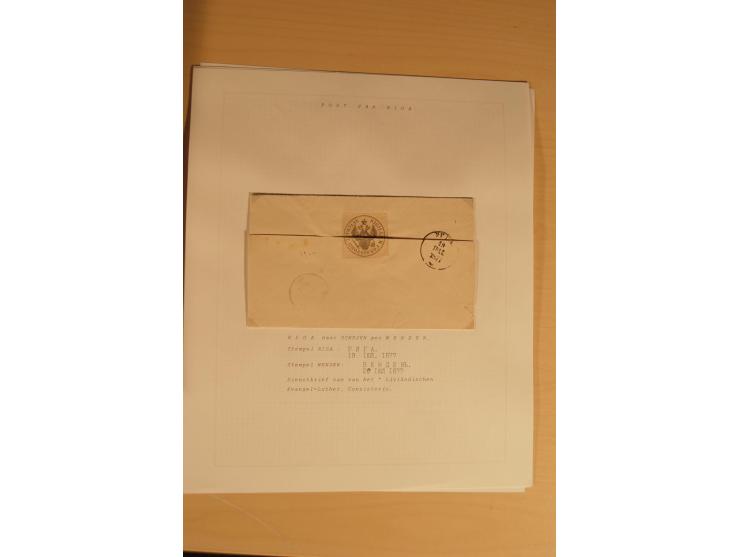 1762/1917, Die Postverbindungen von und nach Riga, Sammlung mit Briefen, Karten und Ganzsachen, dabei die Stempel Rigas ab 17