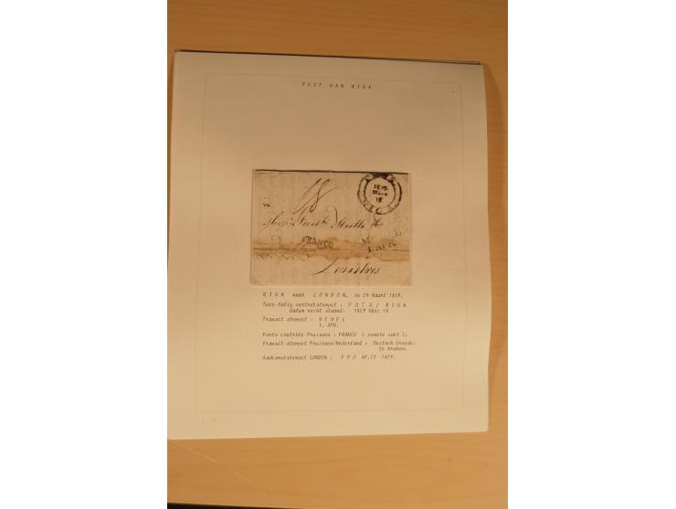 1762/1917, Die Postverbindungen von und nach Riga, Sammlung mit Briefen, Karten und Ganzsachen, dabei die Stempel Rigas ab 17