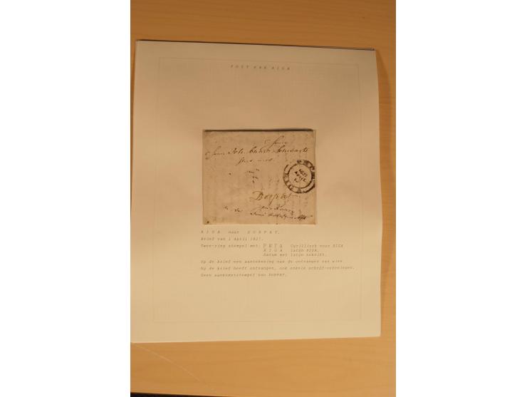 1762/1917, Die Postverbindungen von und nach Riga, Sammlung mit Briefen, Karten und Ganzsachen, dabei die Stempel Rigas ab 17