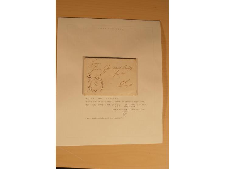 1762/1917, Die Postverbindungen von und nach Riga, Sammlung mit Briefen, Karten und Ganzsachen, dabei die Stempel Rigas ab 17