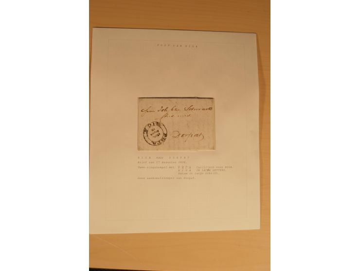 1762/1917, Die Postverbindungen von und nach Riga, Sammlung mit Briefen, Karten und Ganzsachen, dabei die Stempel Rigas ab 17