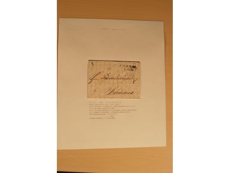 1762/1917, Die Postverbindungen von und nach Riga, Sammlung mit Briefen, Karten und Ganzsachen, dabei die Stempel Rigas ab 17