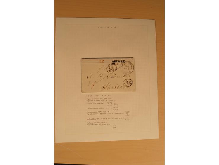 1762/1917, Die Postverbindungen von und nach Riga, Sammlung mit Briefen, Karten und Ganzsachen, dabei die Stempel Rigas ab 17