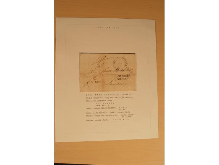 1762/1917, Die Postverbindungen von und nach Riga, Sammlung mit Briefen, Karten und Ganzsachen, dabei die Stempel Rigas ab 17