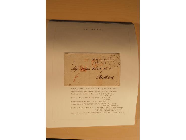 1762/1917, Die Postverbindungen von und nach Riga, Sammlung mit Briefen, Karten und Ganzsachen, dabei die Stempel Rigas ab 17