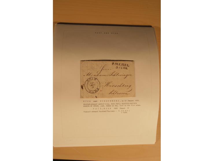 1762/1917, Die Postverbindungen von und nach Riga, Sammlung mit Briefen, Karten und Ganzsachen, dabei die Stempel Rigas ab 17