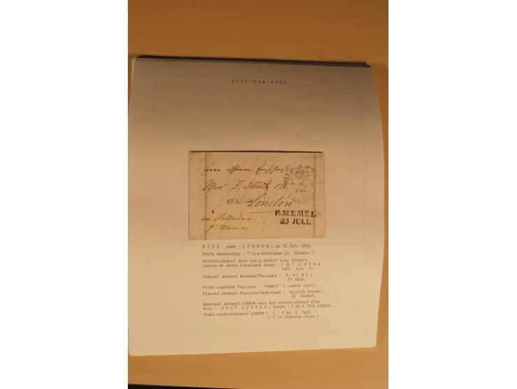 1762/1917, Die Postverbindungen von und nach Riga, Sammlung mit Briefen, Karten und Ganzsachen, dabei die Stempel Rigas ab 17