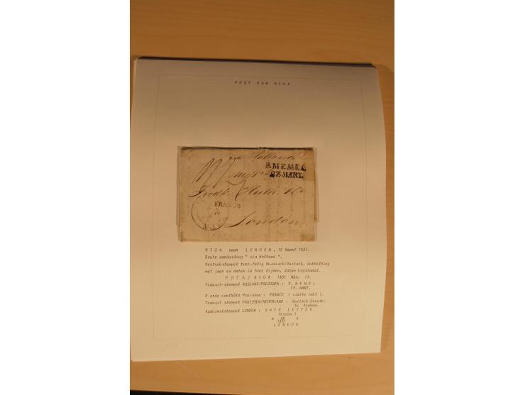 1762/1917, Die Postverbindungen von und nach Riga, Sammlung mit Briefen, Karten und Ganzsachen, dabei die Stempel Rigas ab 17