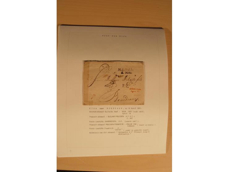 1762/1917, Die Postverbindungen von und nach Riga, Sammlung mit Briefen, Karten und Ganzsachen, dabei die Stempel Rigas ab 17