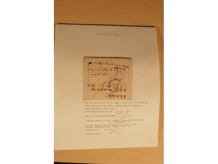 1762/1917, Die Postverbindungen von und nach Riga, Sammlung mit Briefen, Karten und Ganzsachen, dabei die Stempel Rigas ab 17