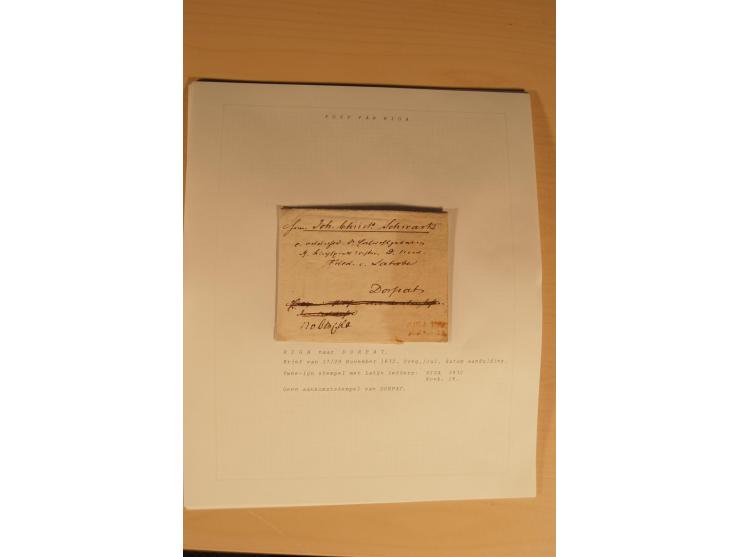 1762/1917, Die Postverbindungen von und nach Riga, Sammlung mit Briefen, Karten und Ganzsachen, dabei die Stempel Rigas ab 17