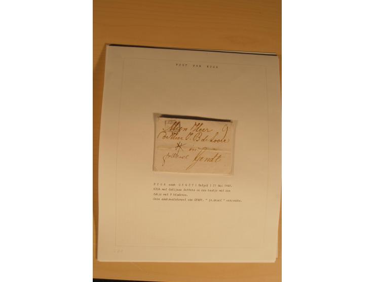 1762/1917, Die Postverbindungen von und nach Riga, Sammlung mit Briefen, Karten und Ganzsachen, dabei die Stempel Rigas ab 17