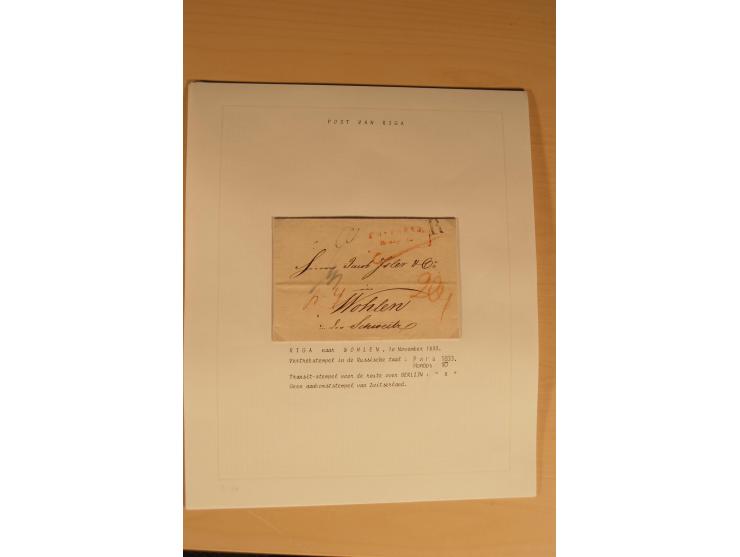 1762/1917, Die Postverbindungen von und nach Riga, Sammlung mit Briefen, Karten und Ganzsachen, dabei die Stempel Rigas ab 17