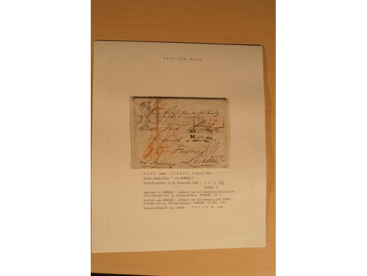 1762/1917, Die Postverbindungen von und nach Riga, Sammlung mit Briefen, Karten und Ganzsachen, dabei die Stempel Rigas ab 17